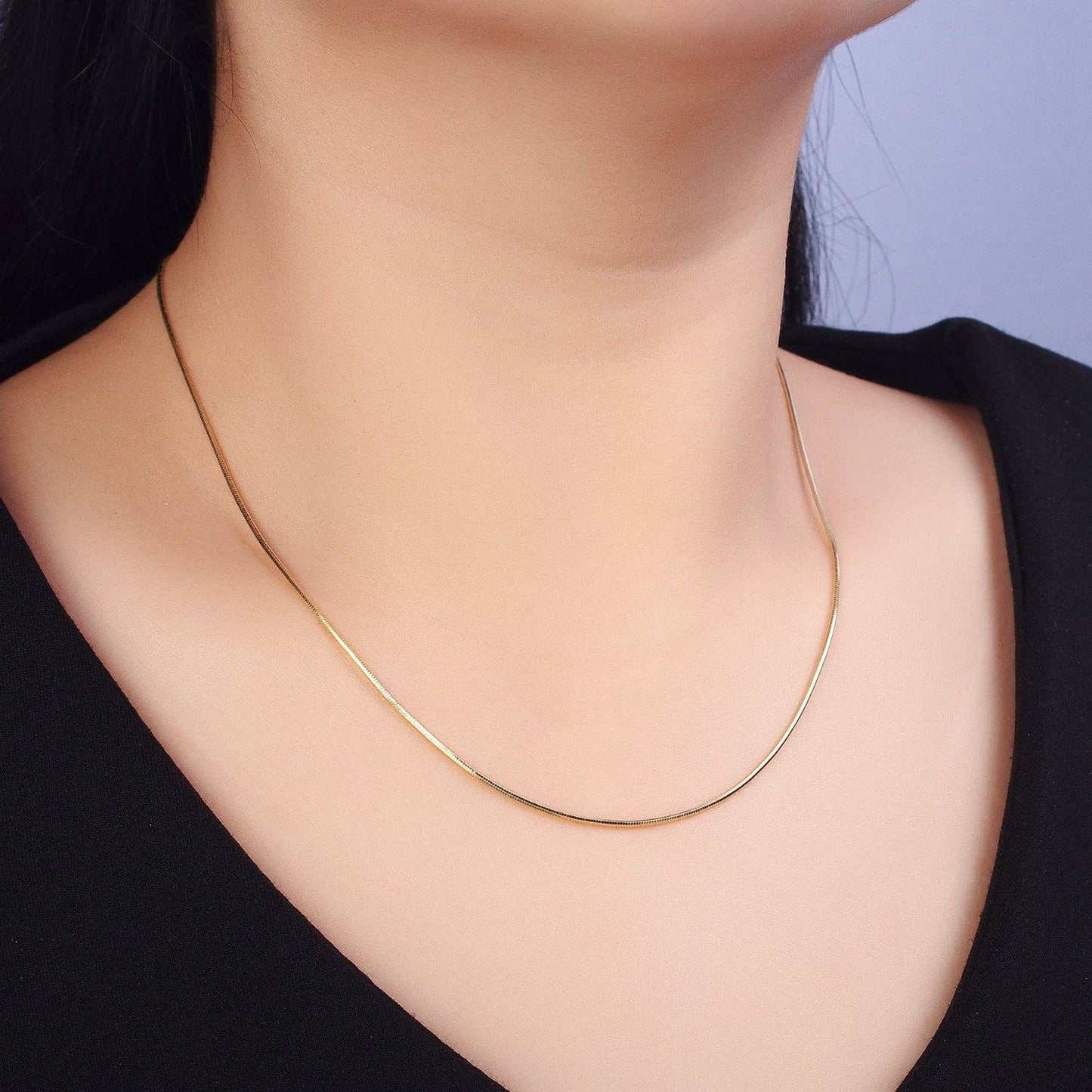 18" Dainty Gold Filled Snake Chain Necklace WA1586