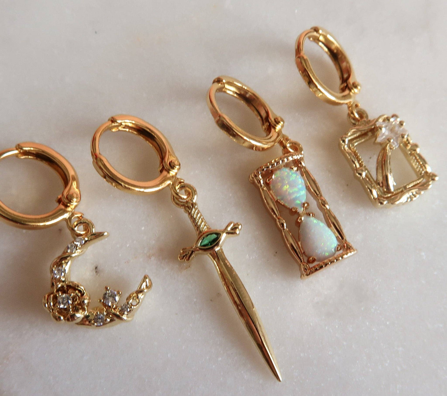 Fantasy Book Lover Ear Stack Earrings