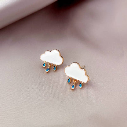 Rain Brings Flowers 🌧️ Cloud Dangle Raindrop Earrings 💐