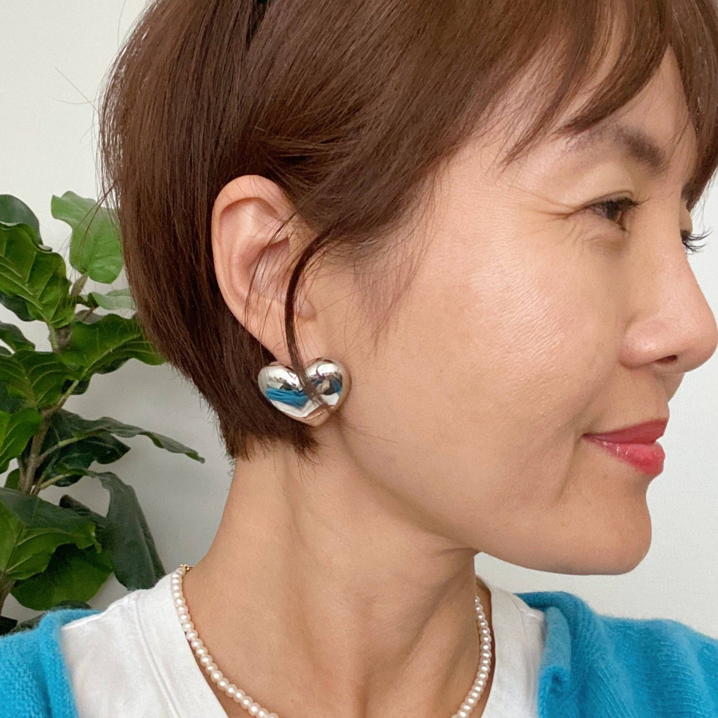 Silver Polish My Heart Stud Earrings