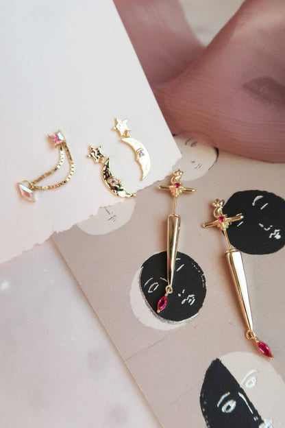 Goldryn Celestial Sword Earrings