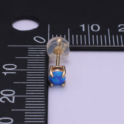 Pink Aura Opal Studs 💖 Minimalist Opal Stud Earrings in 18k Gold Filled Earring Pink Opal, Tiny Circle Dot Jewelry Dainty Stud Earring for gift