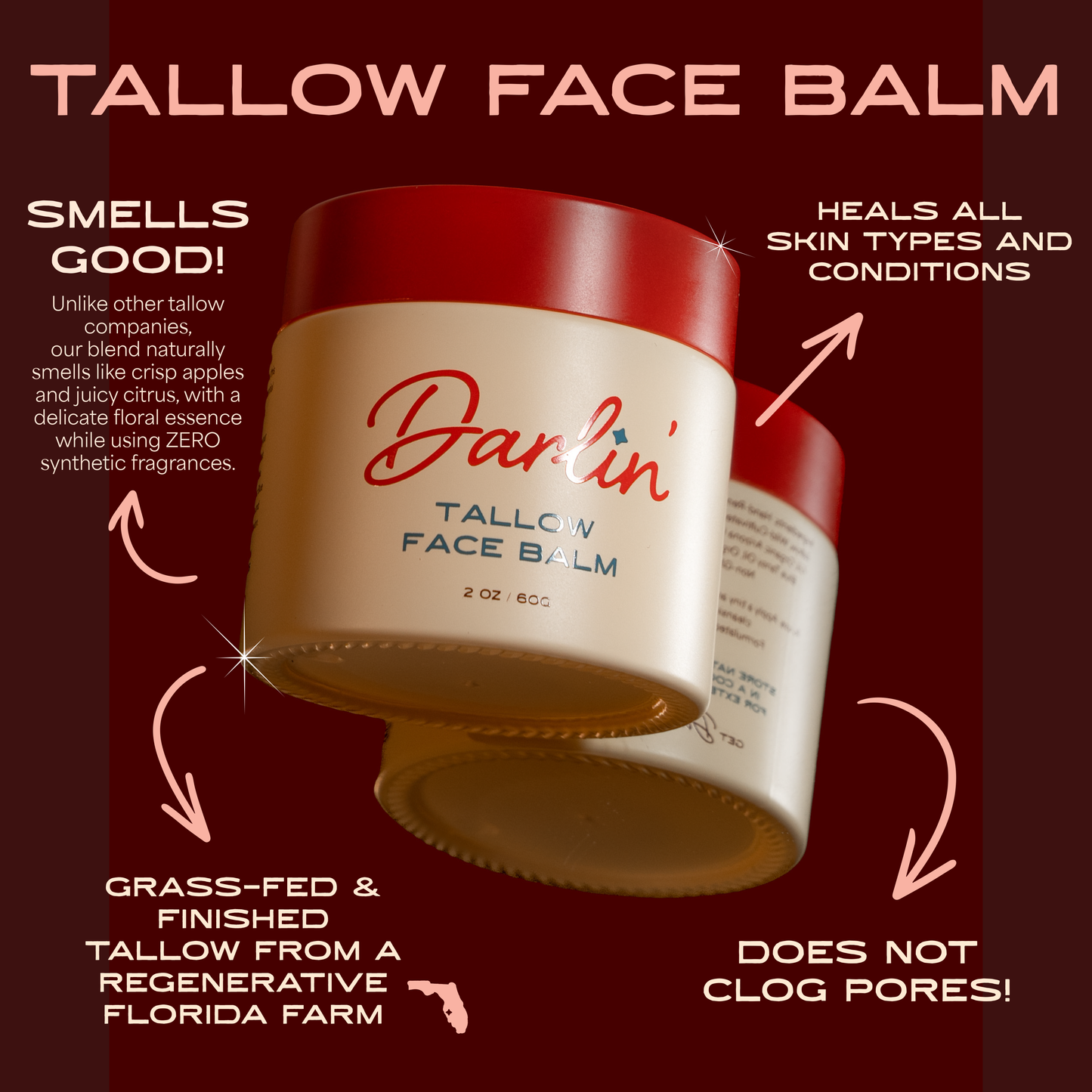 Tallow Face Balm | Natural Blue Tansy Skincare Moisturizer