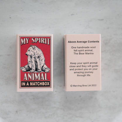 Wool Felt Bear Spirit Animal Gift In A Matchbox 🧸 Beary Cute