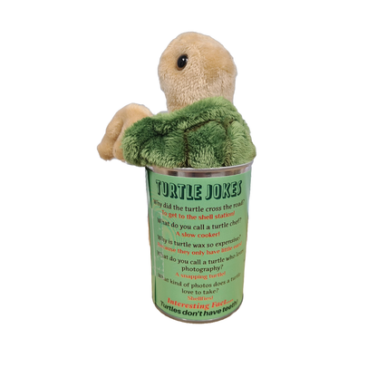 Canned Sea Turtle Stuffed Animal Plush w/Jokes 🐢 Unique Gift