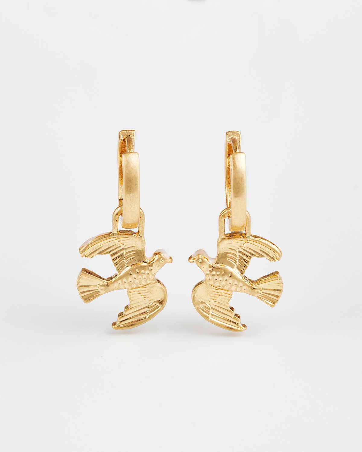 Heart Dove Huggie Earrings
