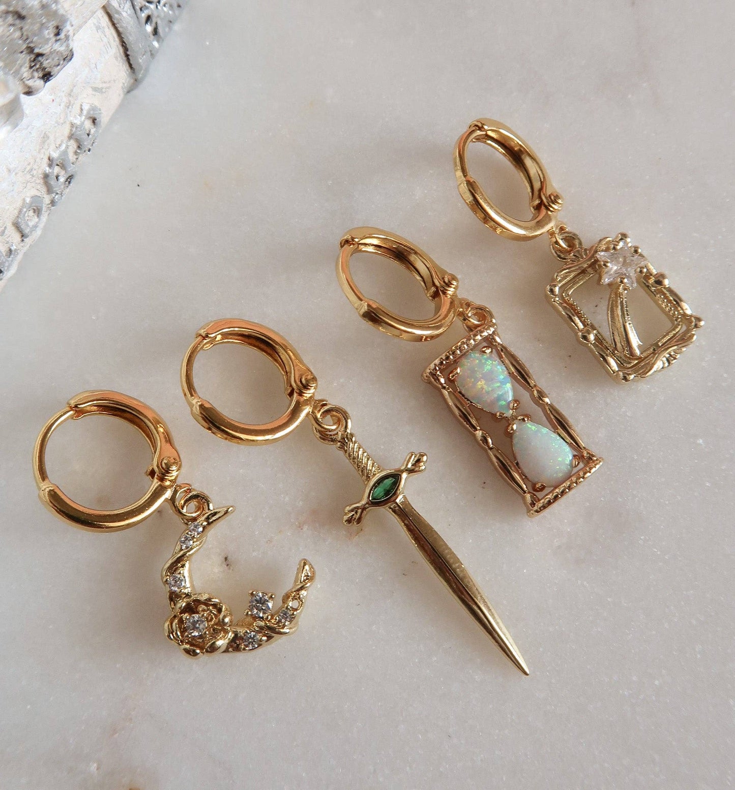Fantasy Book Lover Ear Stack Earrings