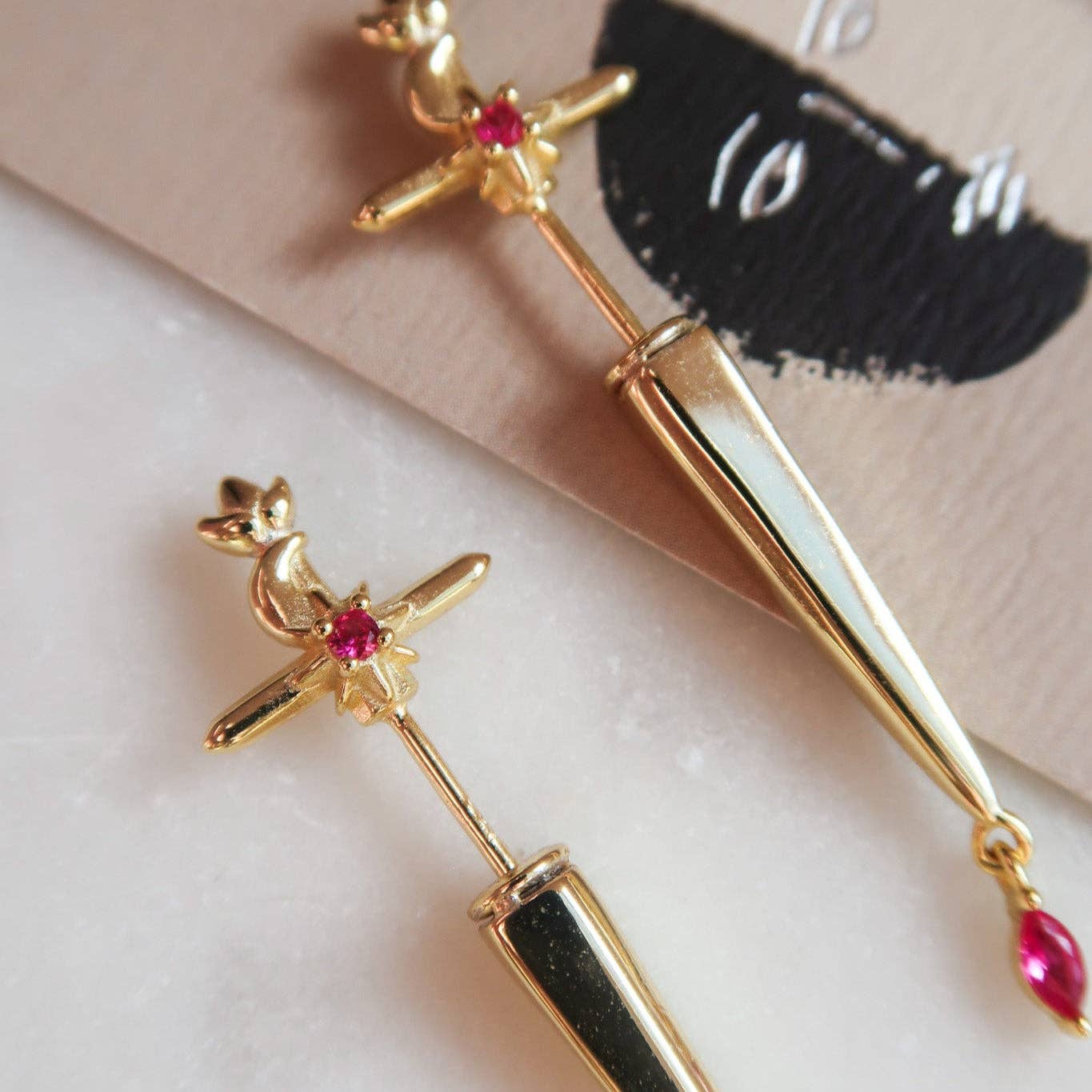 Goldryn Celestial Sword Earrings