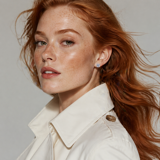 Boucles d'oreilles à tige en moissanite à quatre griffes classiques instantanées en argent sterling 925