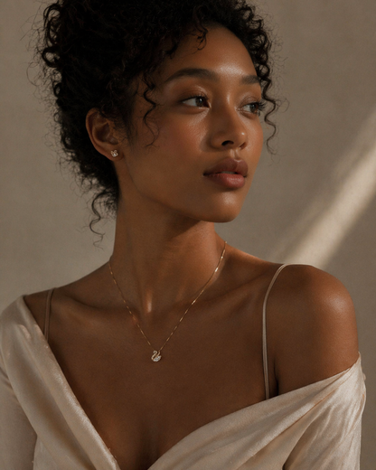 Swan Princess 🦢 Dainty Gold Swan Necklace in Gold over 925 Sterling Silver