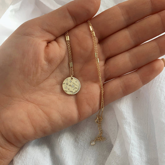 Coin of Abundance Layla Coin Necklace: Gold