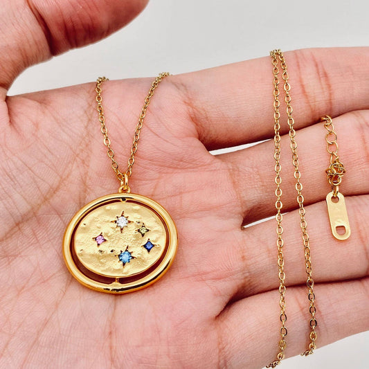 My Whole Universe 18K Gold-Plated Rotating Necklace