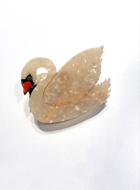 Hand-painted Swan Bird Claw Hair Clip 🦢 Eco-Friendly