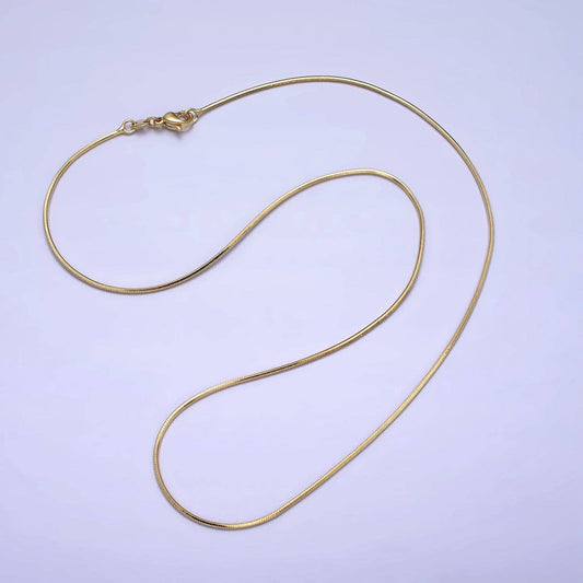 Collier chaîne serpent rempli d'or délicat de 18 pouces WA1586